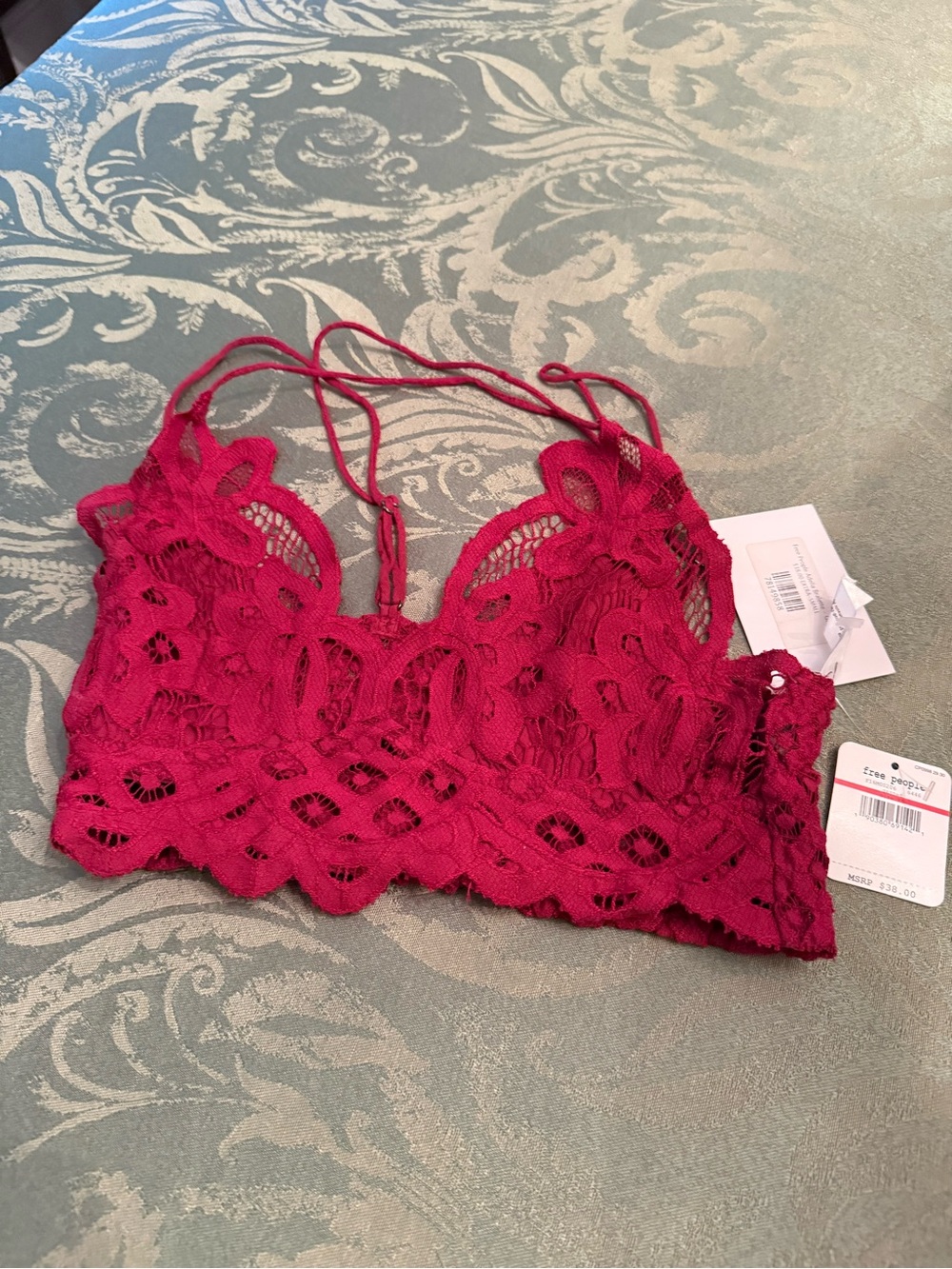 Free People Women's Lace Bralette in Deep Garnet Red Size XS NWT